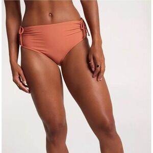 Calia Women's Swim Collection Mid Rise Ruched Side Bottom Apricot Aura New S